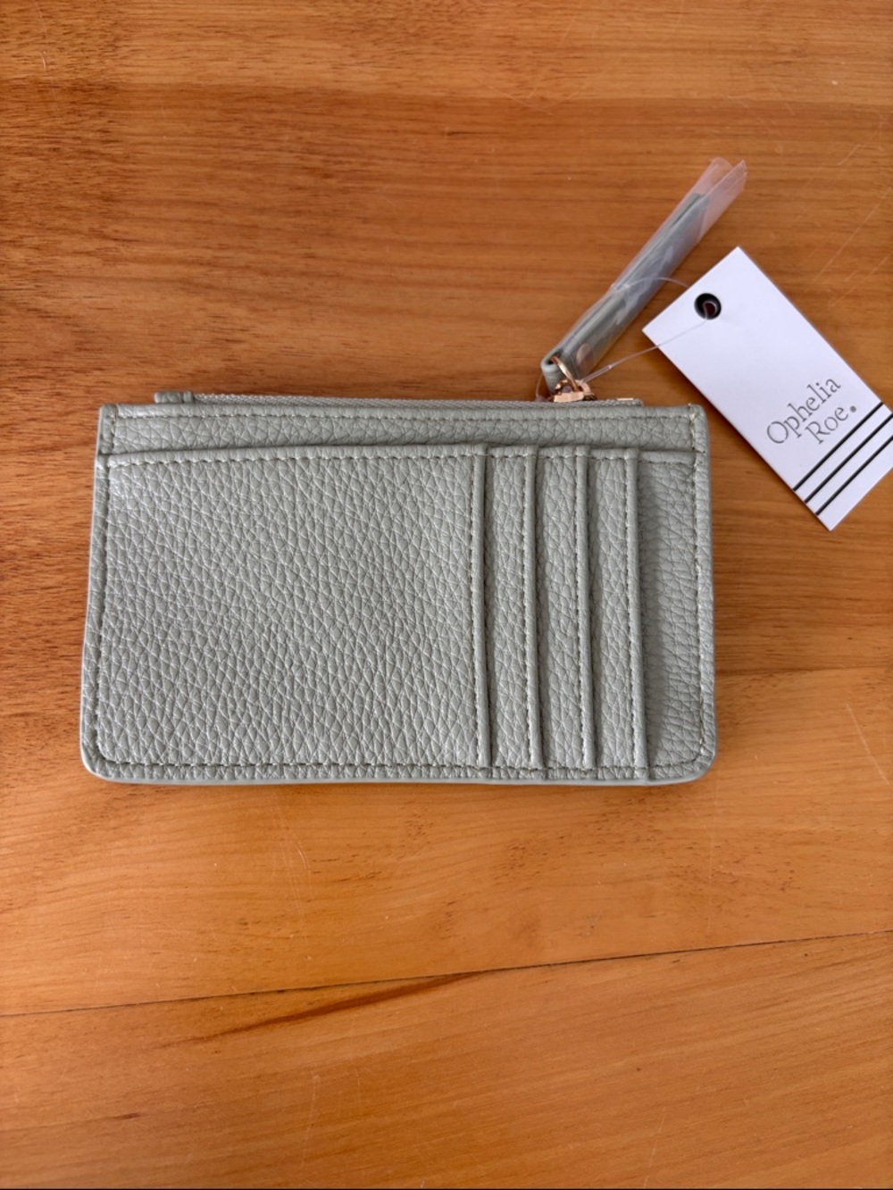 Ophelia Roe Sage Green faux leather Card Wallet coin purse ID wallet Compact